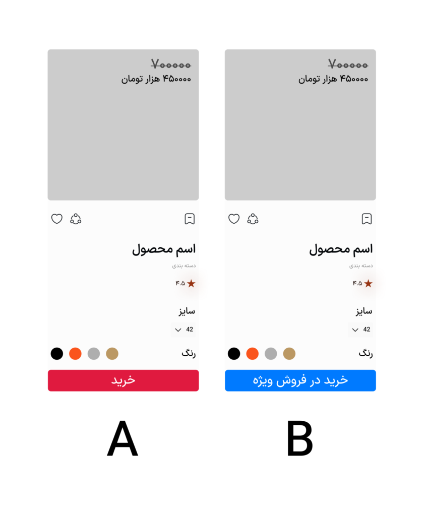 مثال از A/B تست