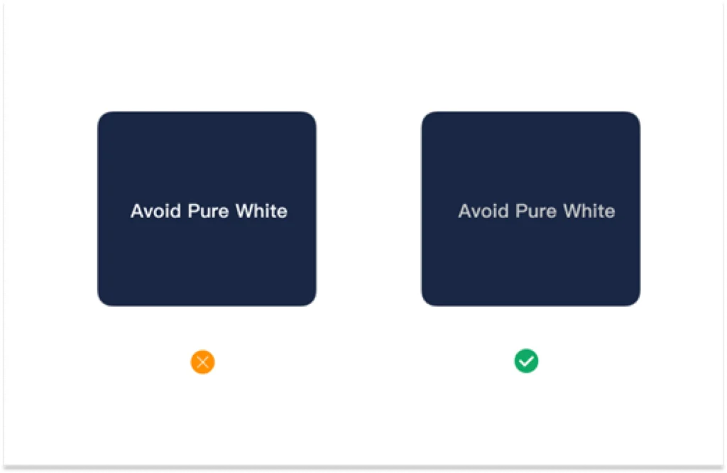 از فونت‌های سفید خالص اجتناب کنید